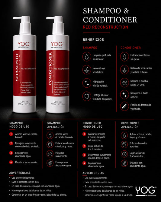 RED RECONSTRUCTION SHAMPOO & CONDITIONER DUO | PROFESSIONAL REPAIR SYSTEM