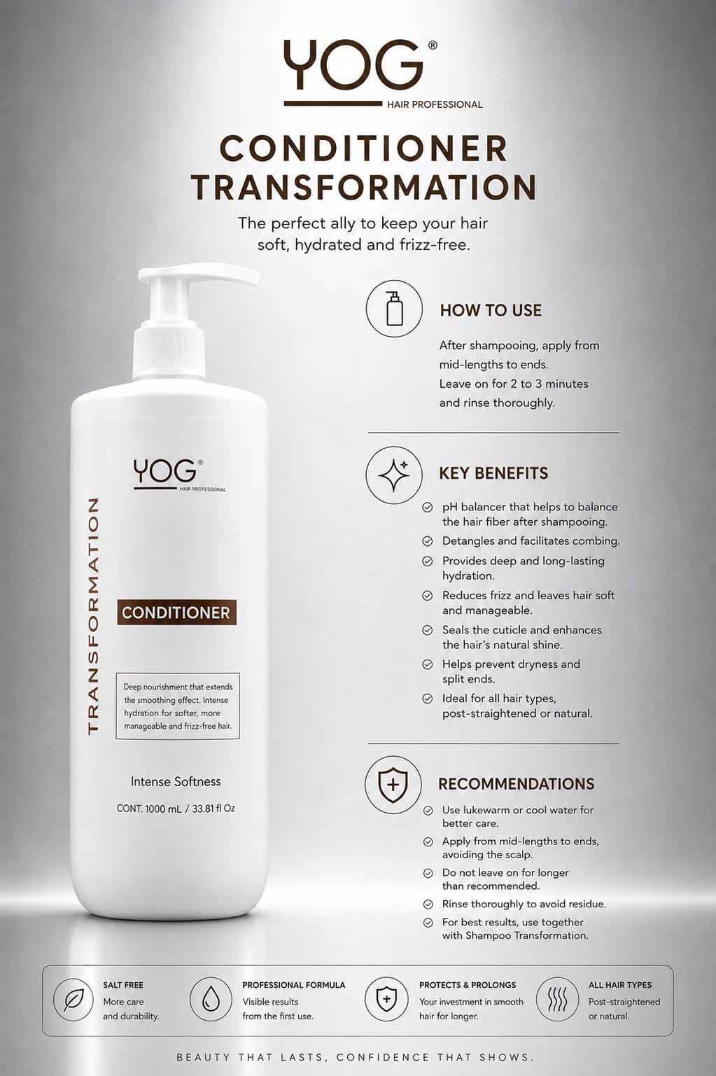TRANSFORMATION CONDITIONER 1000ML - ANTI FRIZZ & DEEP HYDRATION