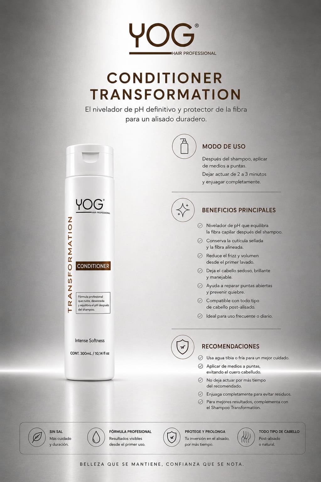 YOG TRANSFORMATION CONDITIONER 300ML - ANTI FRIZZ & DEEP HYDRATATION